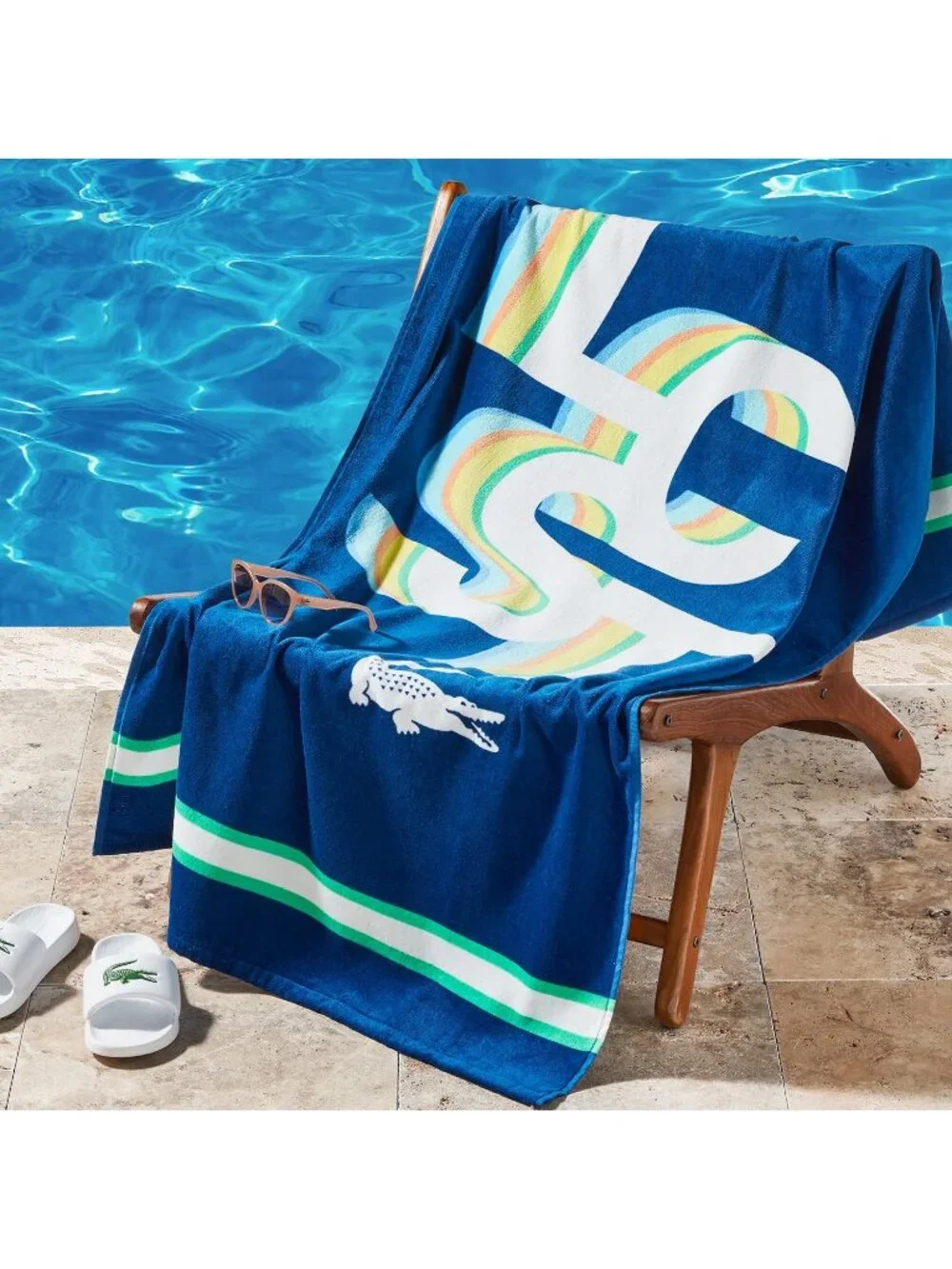 Lacoste Beach Towel Crocodile LCST Oversized 36